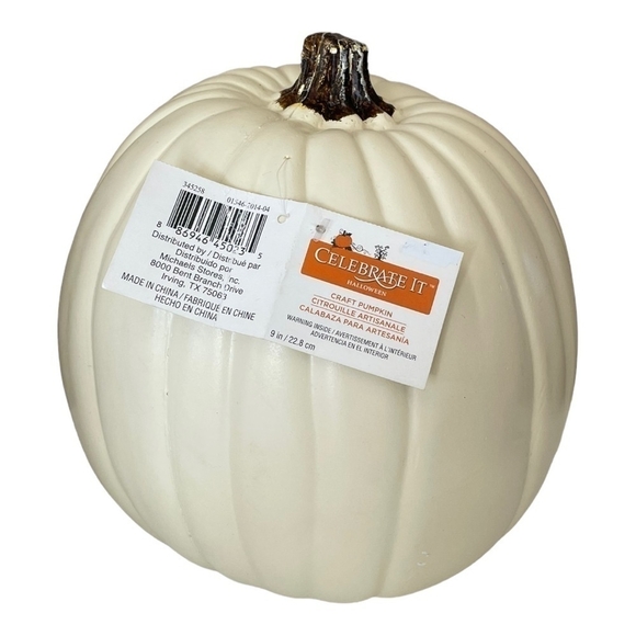 Large Cream Pumpkin Celebrate It Pumpkin Tabletop Decor Thanksgiving Fall Decor - Picture 1 of 4
